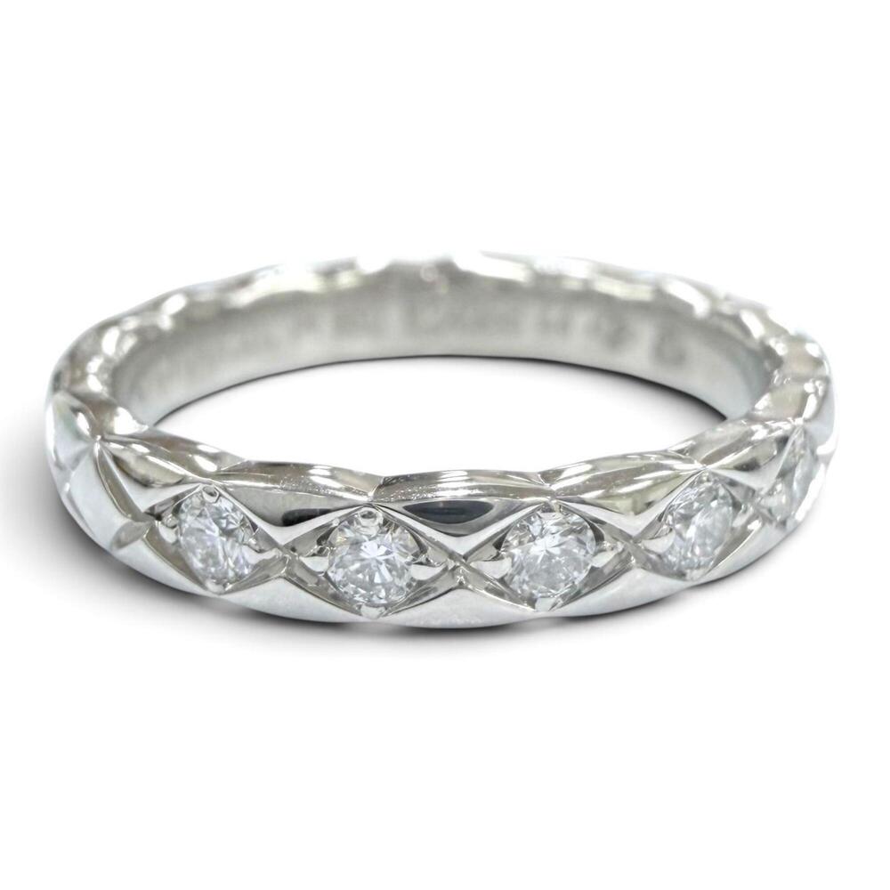 CHANEL Silver Diamond Ring